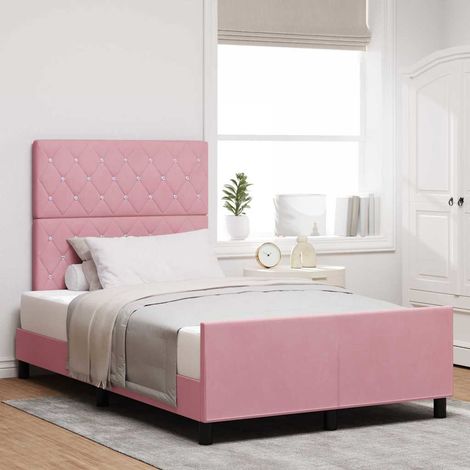 Boxspringbett mit Kopfteil Rosa 120 x 200 cm Samt
