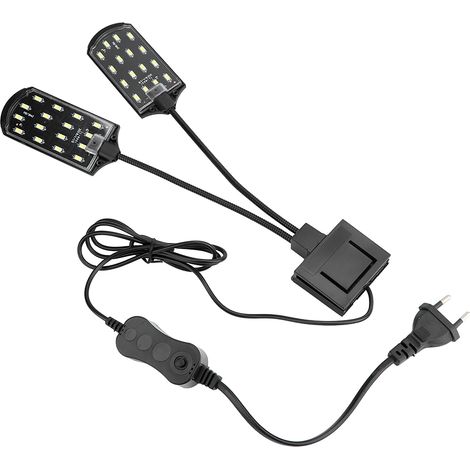 Lampe Aquarium Double Tête 10W Clip Lumière Haute Luminosité pour Plantes Aquatiques (1/5)