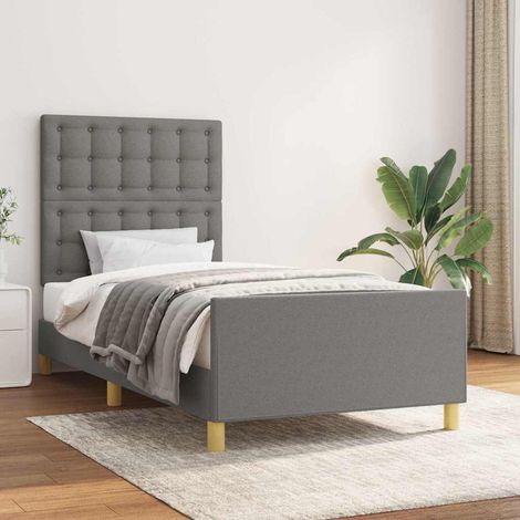 Cadre de lit sans matelas avec tête de lit 80x200cm tissu (1/5)