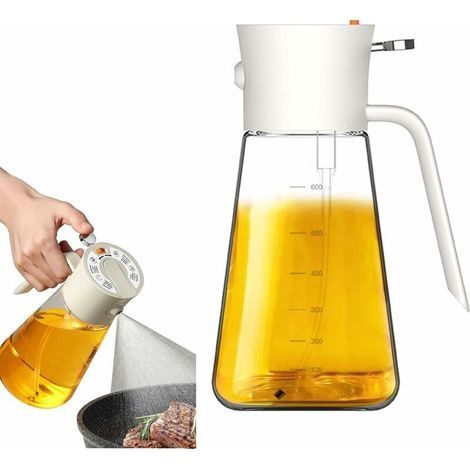 Spray Huile Cuisine,Vaporisateur d'olive Bouteille,Vaporisateur d'huile et de vinaigre,Distributeur d'huile d'olive en verre 2 en 1 avec pulvérisateur,Flacon Spray Alimentaire (1/5)