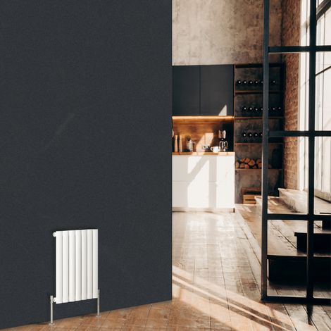 Warmehaus Horizontal Oval Panel Single Radiator White 600x414mm (1/5)