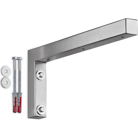 SOTECH Wandkonsole Regalkonsole Waschtischkonsole in L-Form 350 x 150 x 30 mm, Edelstahl gebürstet, 1 Stück