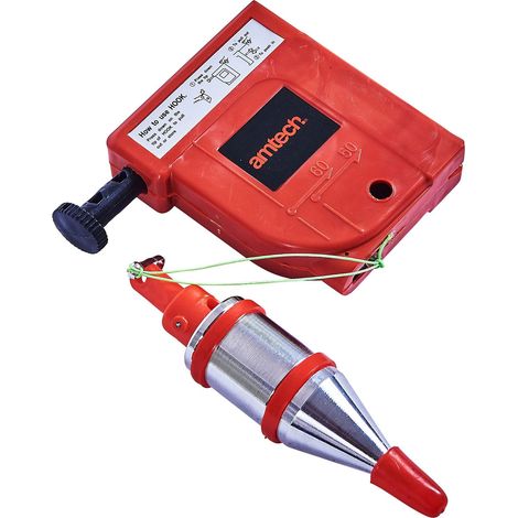 Am-Tech - Sistema con filo a piombo e piombino, ideale per la verifica delle superfici piane, 400 g (1/2)