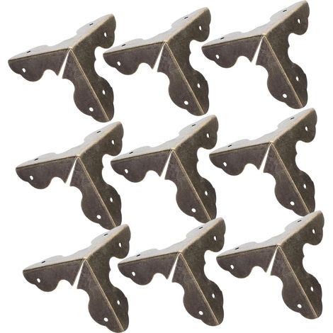 Protections d'angle en fer doré pour boîtes en bois, style vintage (1/5)