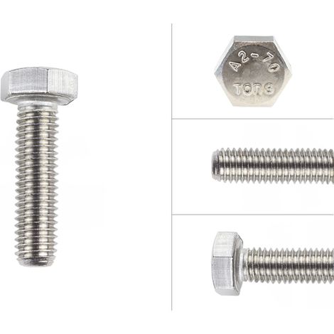 Boulon hexagonal inox M8 x 30 mm - 100 pièces