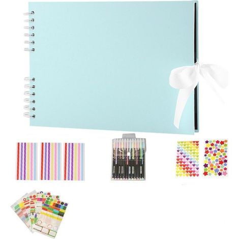 Stockage de photos pour journal -bricolageAlbum photo - Coffret album commémoratif de la collection créative -bleu clair