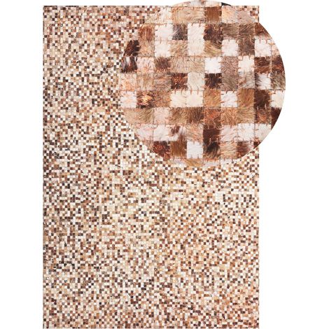 Teppich TORUL Braun 140 x 200 cm Echtleder