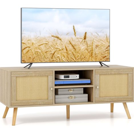 TV Stand for TVs up to 55" Rattan Media Console Table (1/5)