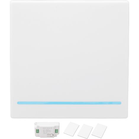 Ortviai Interrupteur mural sans fil 433 MHz avec récepteur – commande à distance pour éclairage, AC 85-240 V, pile intégrée