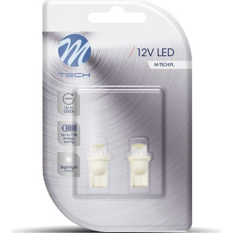 Ampoules W5W LED Diodes Lentille Blanche Cristal