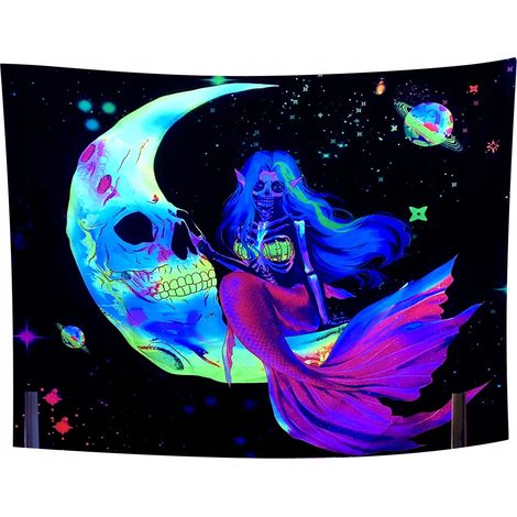 Tapiz fluorescente reflectante para decoraci贸n de pared UV, 150 cm XL Luna (1/5)