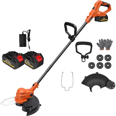 Coupe-bordure sans fil, léger (2,2 kg), Ø de coupe 32 cm, ergonomique, pliable et rétractable, 2 batteries incluses (1/5)