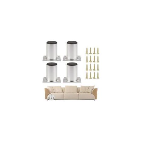 Möbelfüße, 4 Stück, höhenverstellbar, 60 mm, für Badezimmermöbel, runde Sofabeine, Aluminium, höhenverstellbar 0–10 mm, für Tisch, Stuhl, Schreibtisch, Schrank (1/5)