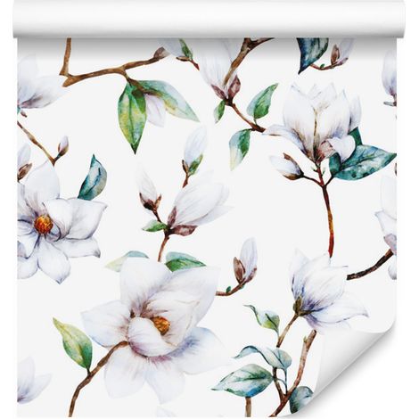 Papel pintado floral para salón y dormitorio, 50x1000 cm. (1/5)