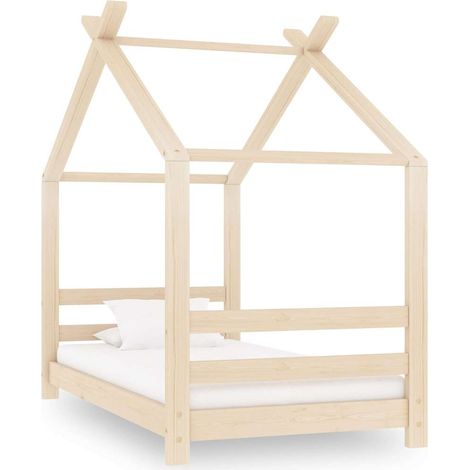 vidaXL Cadre de lit d'enfant Bois de pin massif 70x140 cm (1/5)