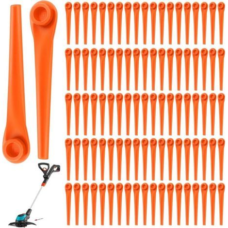 ot de 100 Lames de Rechange en Plastique pour Coupe-Bordures Gardena 9823 9825 9820 9821 Lames débroussailleuse 70mm (1/5)