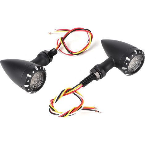 Paar Vintage-LED-Blinker für Yamaha-Motorräder, Bullet-Design, vordere/hintere Blinkerbirnen (1/5)