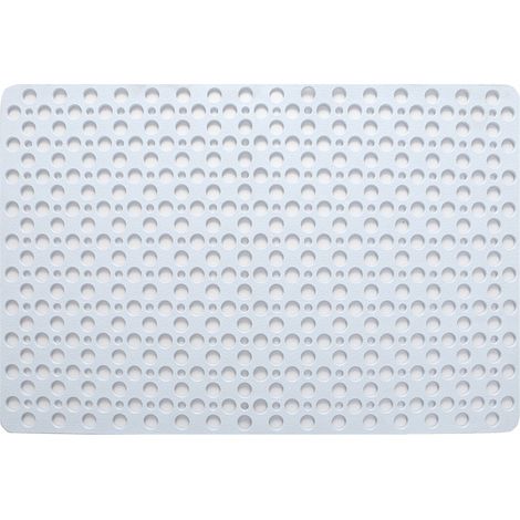 Tapis de Douche Antidérapant antibactérien,43 X 75CM Tapis de Bain de Baignoire Tapis de Pied résistant à la moisissure et Lavable en Machine pour Douche ou Baignoire,Trou Rond Blanc (1/5)