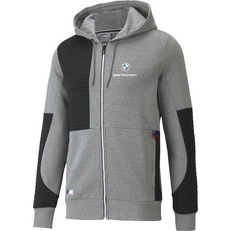 Puma BMW MMS Herren-Hoodie mit durchgehendem Reißverschluss, Grau, 53118703, Größe XS