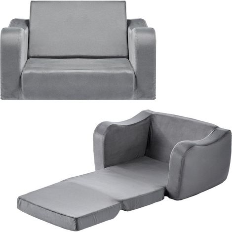 Confort et Repos : Canapé Enfant 2 en 1 Convertible Pliable en Éponge 28D avec Accoudoirs pour Tout-Petits de 18 Mois à 6 Ans (1/5)