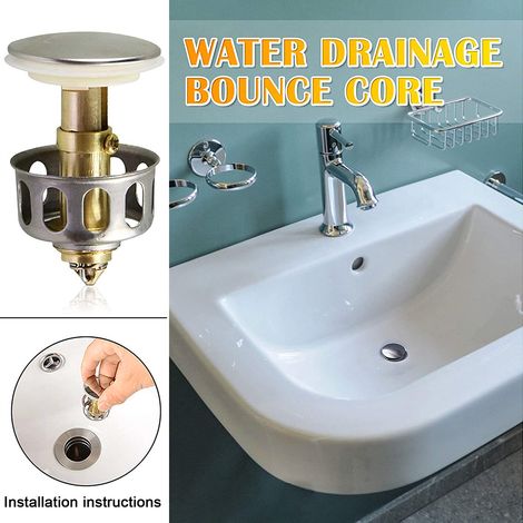 Bonde universelle pour lavabo, filtre à rebond, passoire d'évier de cuisine et salle de bain, bouchon de vidange. (1/5)