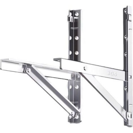 Support d'unité extérieure de climatiseur acier inoxydable 304 – Structure triangulaire stable – Capacité 100 kg – Compatible Midea et Gree (1/4)