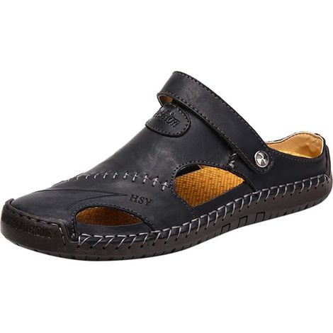 Sandalias de playa para hombre, zapatos casuales de cuero transpirable para verano, sandalias Born para hombre talla 11 (1/5)