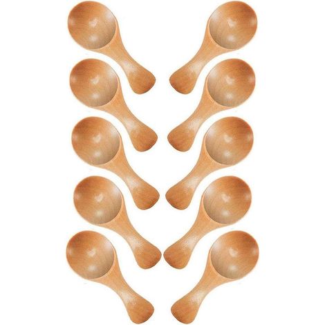 Set mit 10 kleinen Holzlöffeln für Einmachgläser - Ideal für Marmelade, Gewürze, Würzmittel, Zucker, Honig, Kaffee, Senf, Eiscreme und vieles mehr. (1/5)