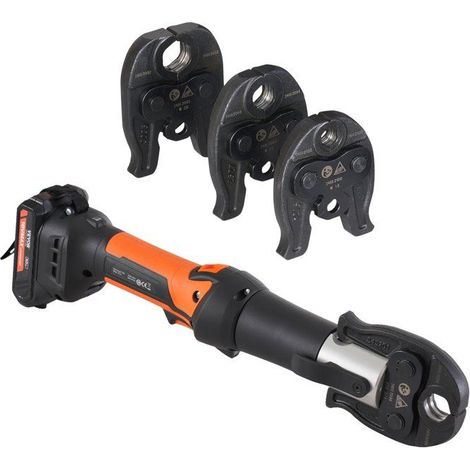 Pince à sertir électrique 360° - SINGULARITY - 2 batteries 18 V 2,0 Ah - Mâchoires M15 M22 M28 - Chargeur rapide (1/5)