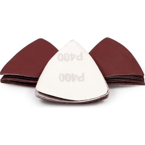 30 fogli di carta vetrata triangolare con gancio e passante da 80 mm, grana 400, per levigatrice per dettagli multi-utensile oscillante (1/5)
