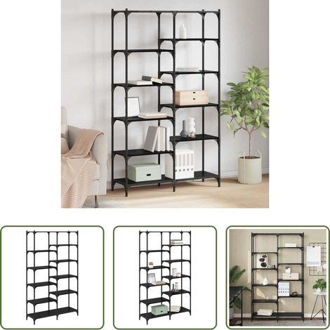 vidaXL Rangement salon - Étagère Chêne noir 100 x 32 x 170 cm Bois d'ingénierie (1/5)
