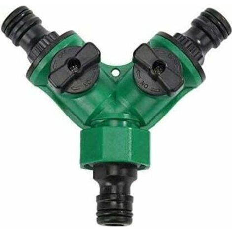 3/4"Y Distributeur 2 Voies pour Tuyaux d'arrosage, Répartiteur d'eau pour Tous Les Robinets, Universel, Réglable (1/5)