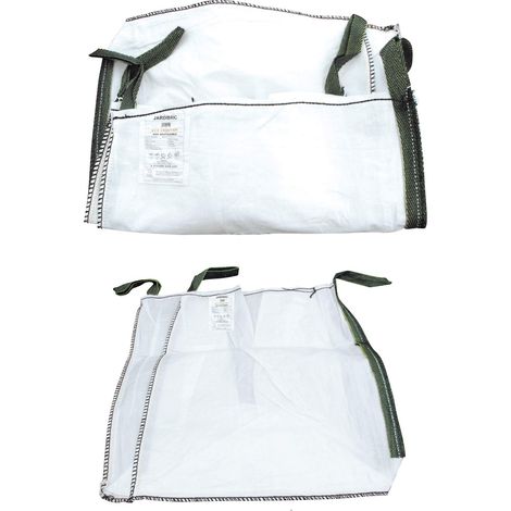 Jardibric – Big Bag 1000 litres sac à gravats – Polypropylène 180g/m2 indéchirable – Certifié 1500 Kg – 4 sangles de levage – Dimensions 95 x 95 x 110 cm
