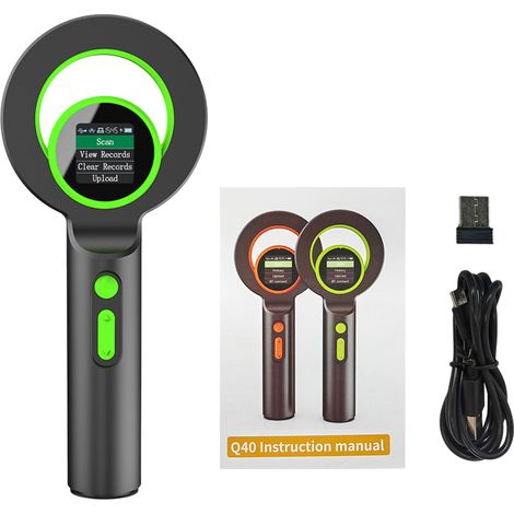 Lecteur de puces électroniques pour animaux, lecteur d'identification portable, connexion Bluetooth USB 2.4G, capacité de stockage de 240 puces, écran OLED 134,2 kHz. (1/5)