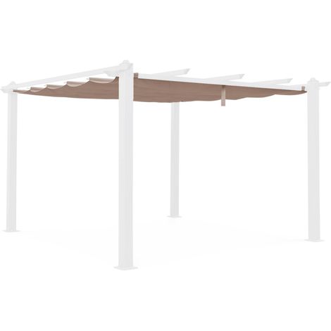 Replacement 3x4m pergola canopy roof Beige-brown 377x250x1 cm - Condate (1/3)