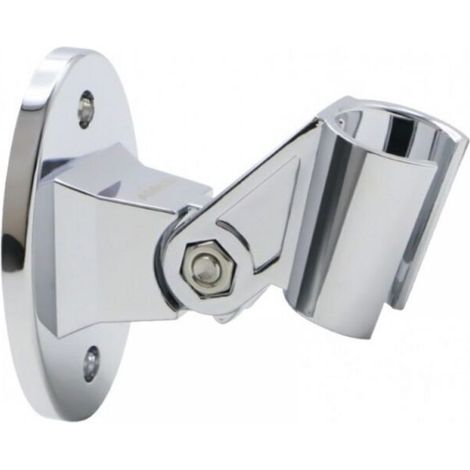 Supporto regolabile per soffione doccia a parete – Metallo cromato, fissaggio robusto, colore argento – 1 pezzo