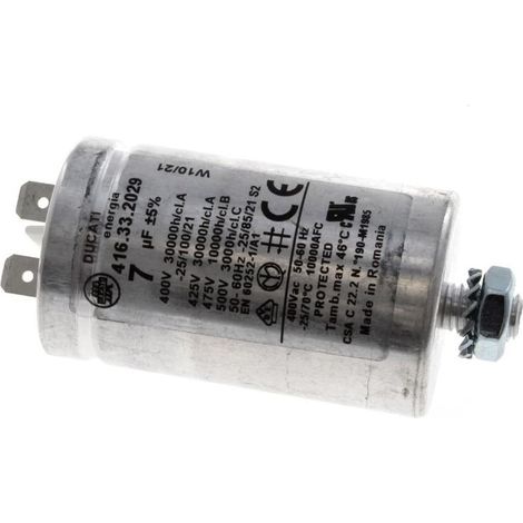 Capacitor 7uf Rhos ( Td) for Hotpoint/Indesit Tumble Dryers and Spin Dryers