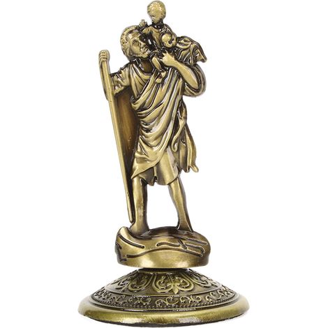 Statuette Jésus en Alliage Résistant 3.5 Pouces, Base Stable Détails Fins pour Maison Bureau Voiture, Couleur Olive (1/5)