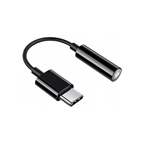 Hamlet Adaptateur DAC USB-C vers Jack 3,5 mm Femelle Audio et Microphone Noir HHEADA-DC