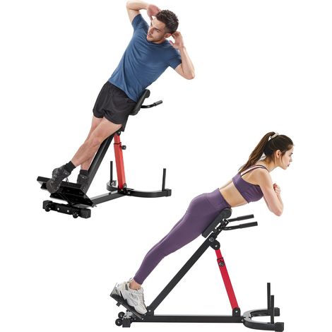 Banc Lombaire Réglable, Banc d'Hyperextension Capacité de 158 kg, Chaise Romaine Multifonction, Équipement d'Exercice pour Fessiers, Ischio-jambiers, Bas du Dos et Abdomen, Fitness Gym Domicile (1/5)