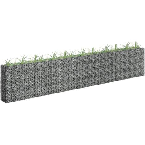 vidaXL Gabbione Letto Rialzato in Acciaio Zincato 450x30x90 cm