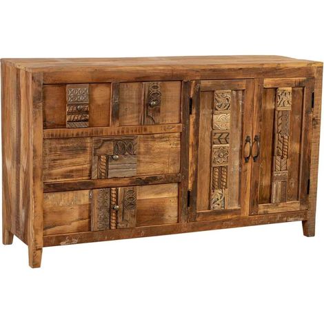 Aparador de madera natural 150x43x88 (1/5)