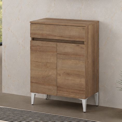 Mobile bagno multiuso 60 cm rovere africa due ante e 1 cassetto Kleo (1/5)