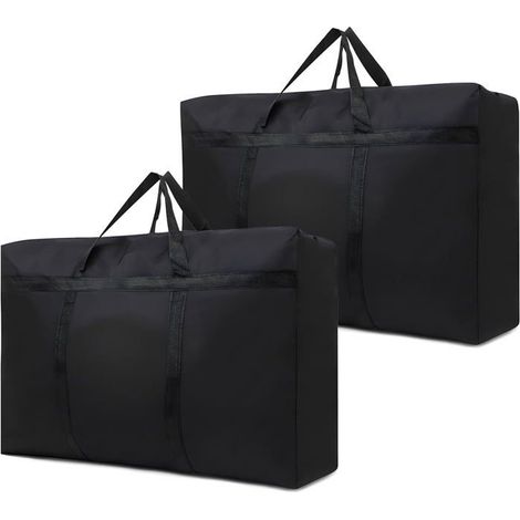 Ecleanfy - Lot de 2 grands sacs de rangement avec fermeture éclair, sacs de déménagement imperméables pour couette, couvertures et oreillers (1/5)