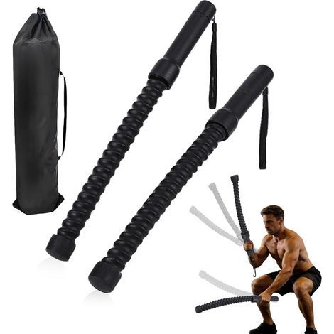 Pièces Ropeless Battle Ropes, Portable Cordless Battle Ropes avec Sac de Rangement, Corde Musculation pour Entraînement à Domicile, Salle de Sport (1/5)
