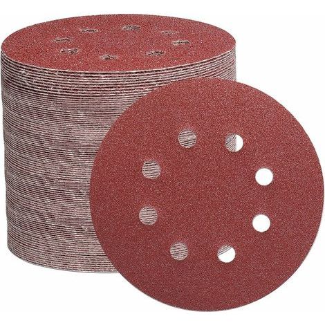Schleifscheibe, 125 mm Schleifscheiben für Exzenterschleifer, (Körnung 40/60/100/150/240/320/600), (105 Stück) (1/5)