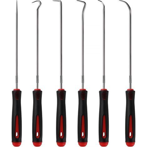6-Piece Hook Set, Alloy Steel, Rubber Handle, Precision, Gasket Removal, Automotive/Motorcycle (1/5)
