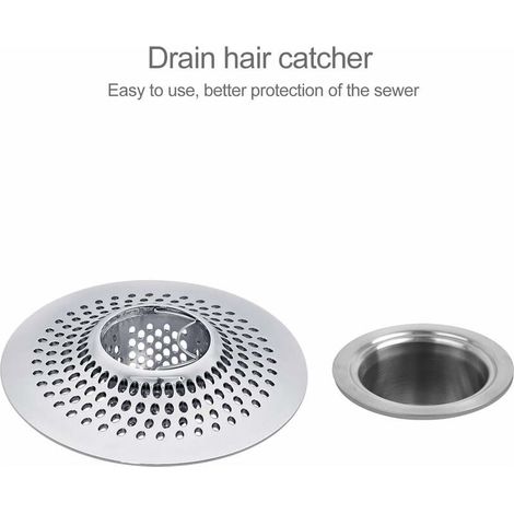 Haarfilter aus Edelstahl für Badewanne und Dusche (1/4)