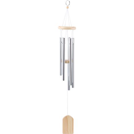 Carillons éoliens bois/acier inoxydable – 6 tubes – suspends – maison chapelle jardin – décoratif