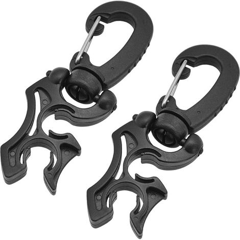 2 Pieces De Support De Tuyau De Detendeur Double Bcd De Plongee Sous-Marine, Avec Jeu De Clips, Adapte Au Detendeur De Tuyau, Noir (1/5)